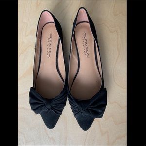 Black suede flats sz 8